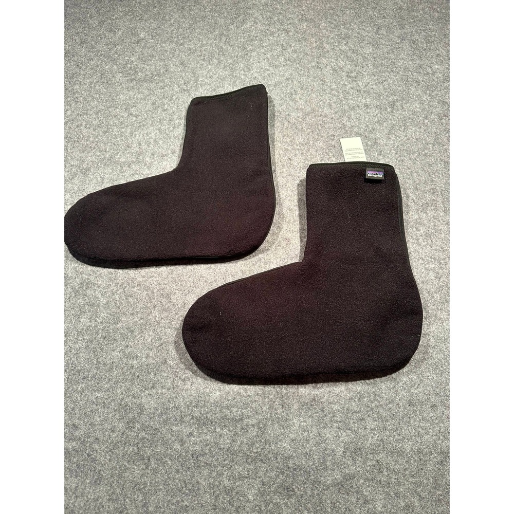 Patagonia Worn Wear Black Fleece Booty Liners Mens Warm Winter Socks Boot Insert